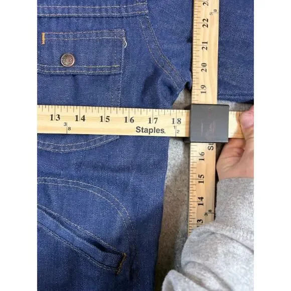 Vintage 60s JC Penney Selvedge Denim Trucker Jacket Boys Large Dark Wash Rare